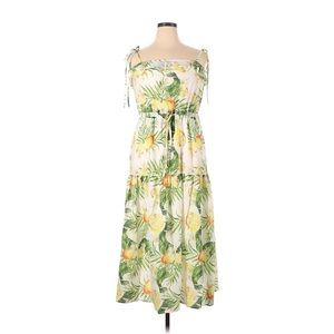 🍋 NWT— XL Lemon & Palm Midi Dress 🌴